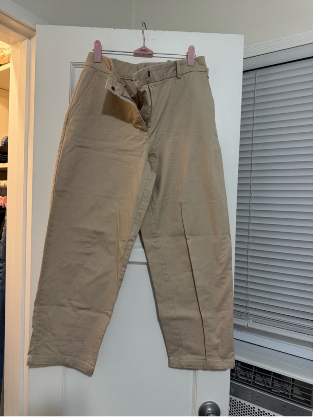 Zara Men's Khaki Straight-Leg Chinos